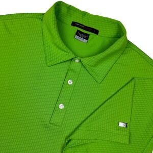 Nike Tiger Woods Collection Dri-FIT Polo‎ Shirt Mens Large Green Textured Golf